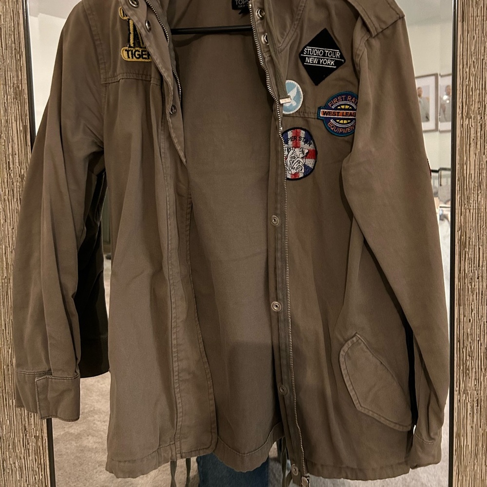 TopShop army green patch Jacket
